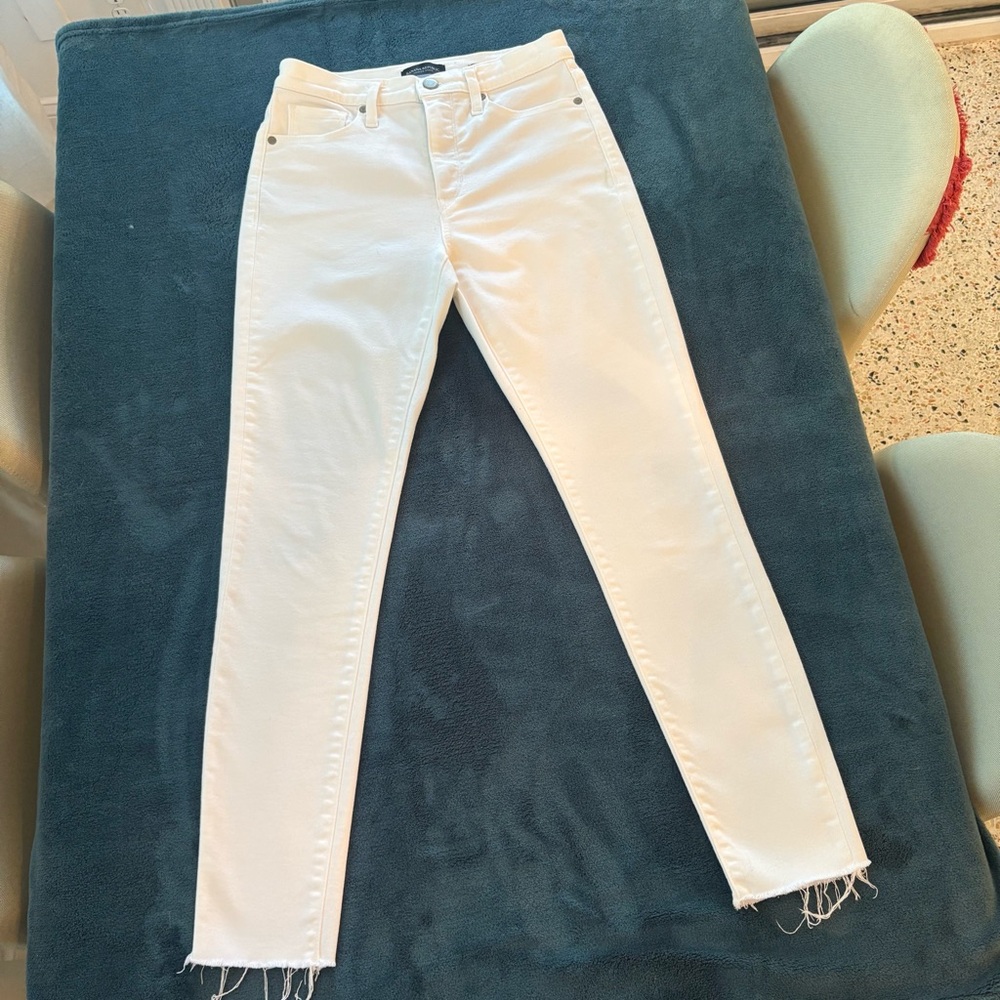 BANANA REPUBLIC Premium White Denim High Rise Skinny Jeans! New! Stretch. 26
